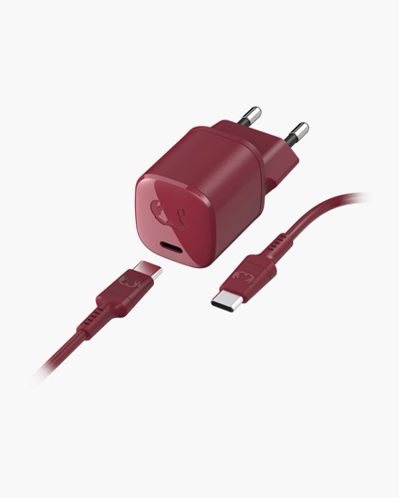 Picture of USB-C Mini Charger 18W + USB-C Cable 1,5m - Ruby Red - 2WC520RR