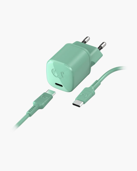 Picture of USB-C Mini Charger 18W + USB-C Cable 1,5m - Misty Mint - 2WC520MM