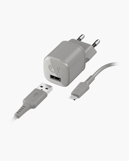 Picture of USB Mini Charger 12W + Apple Lightning Cable 1,5m - Storm Gr - 2WC410SG