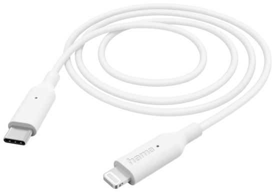 Picture of Charging Cable, USB-C - Lightning, 1 m, white - 00201598