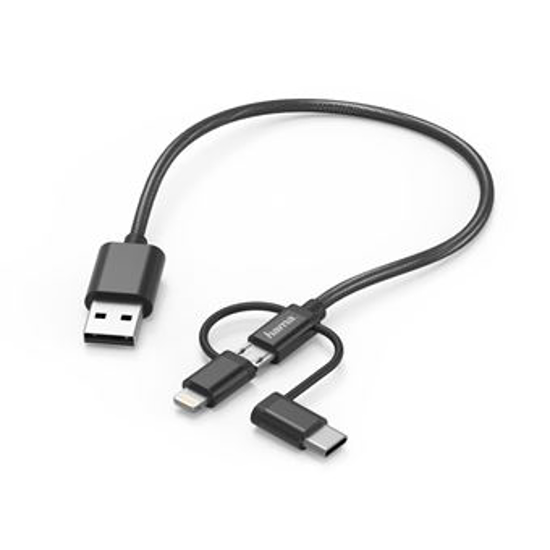 Picture of 3-in-1 Micro-USB Cable with Adapter for USB Type-C & Lightni - 00183305