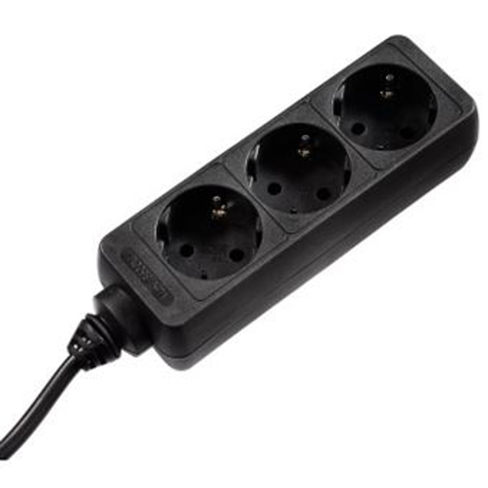 Picture of Distribution Panel, 3 sockets, black, 1.4 m - 00030391