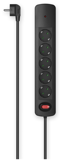 Picture of Power Strip, 5-Way, Surge Voltage Protection, Switch, Wall M - 00223055