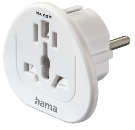 Picture of Travel Adapter Type E and F, 3-Pin, Universal, World to Euro - 00223455