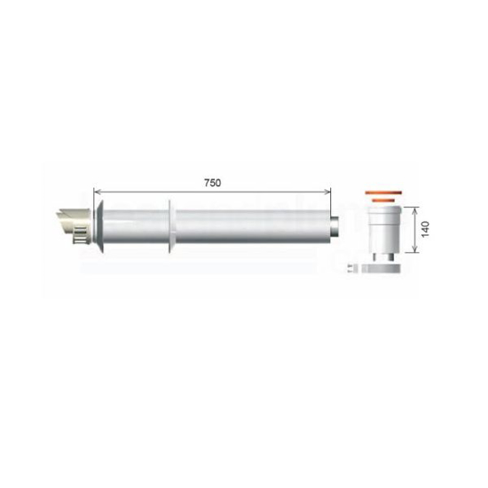Picture of KIT DE DESCARGA COAXIAL D60/100 SAIDA VERTICAL COND. - 3318074